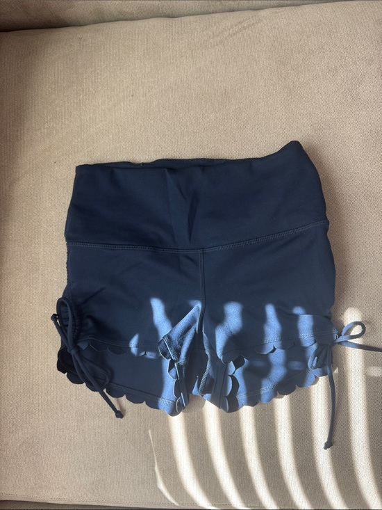 free people movement Pants - FP Movement by Free People Navy Scallop-Edge Athletic Shorts